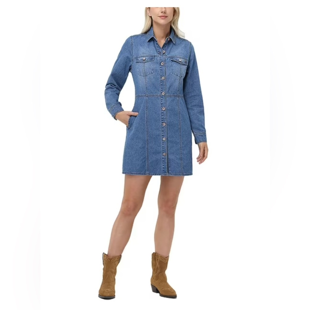 Frye Indigo Button-Down Mini Dress